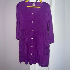 Kate Quinn Modal Purple Button-Front Dress